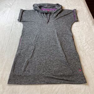 Pink Lotus Gray Cowl Neck Short Sleeve Tunic/Dress Size Medium